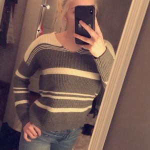 cute gray and white sweater